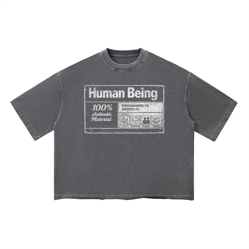 Human Being – "100% Authentic Material" Vintage Tee