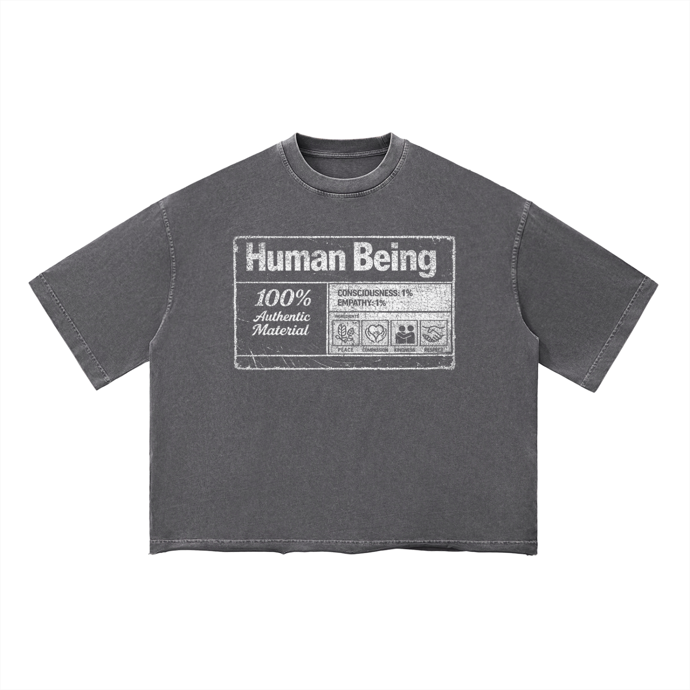 Human Being – "100% Authentic Material" Vintage Tee